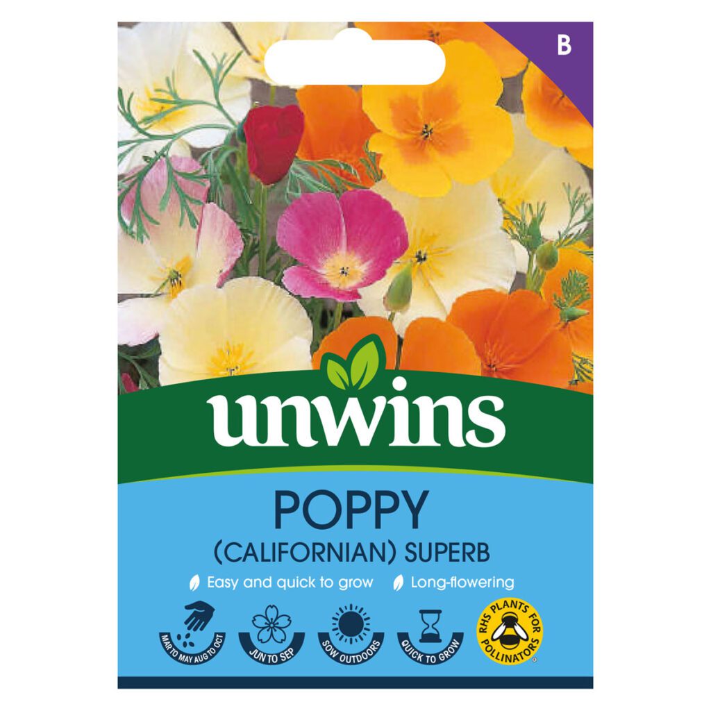 Unwins California Poppy Superb Mixed Seeds 5051618012034 2